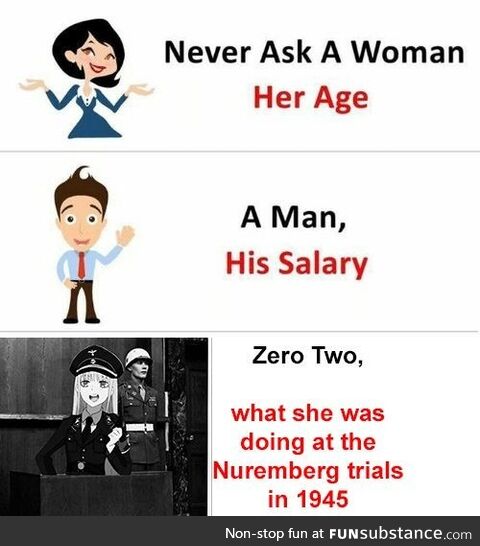 Wtf zero two what are you doing at the nuremberg trials