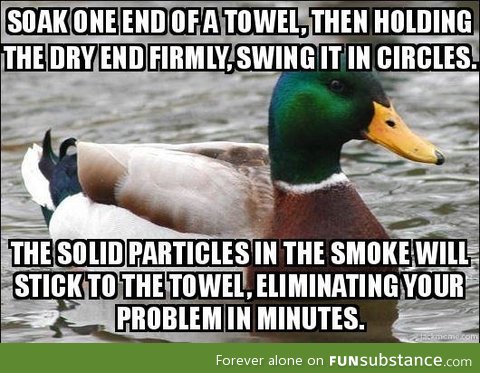 How to clear a room filled with smoke (caused by cooking)