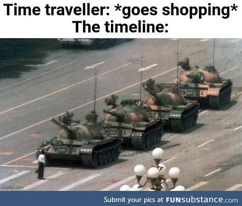 'Huh... Lots of traffic today in Tiananmen Square'