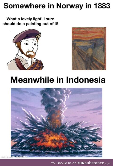 The explosion of the krakatoa is also theorized to have caused to russian revolution