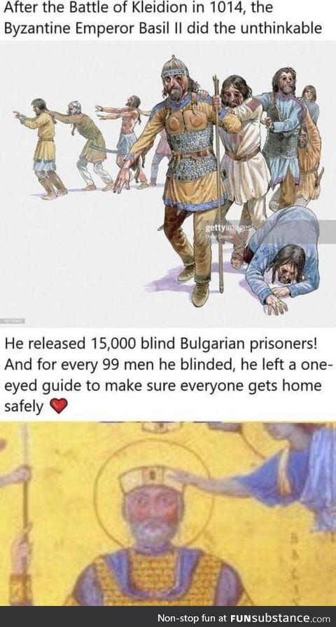 What a nice wholesome Roman emperor helping his fellow enemies get home 