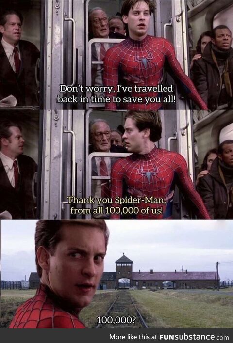 Spiderman travels back