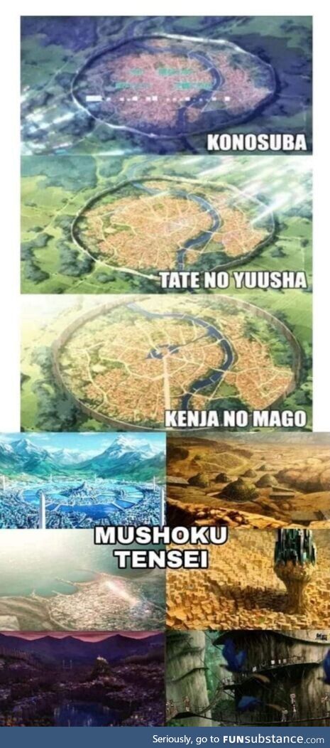 Imagine having different places in your Isekai