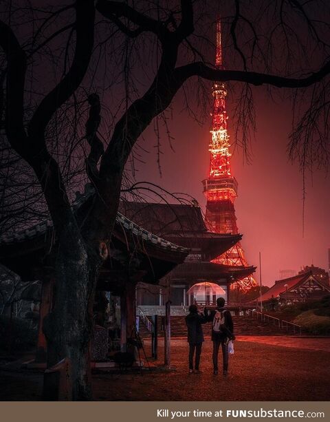 [OC] Tokyo Tower in the rain