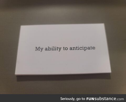I hate it when job interviewers ask "what is your greatest strength," so I printed up