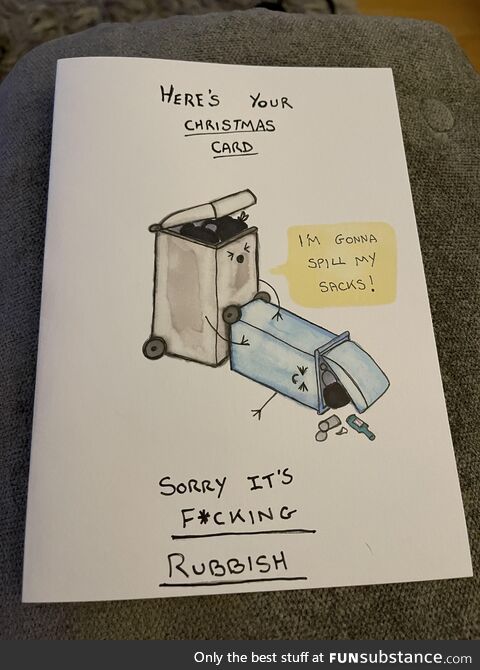Christmas card my best mate made for me