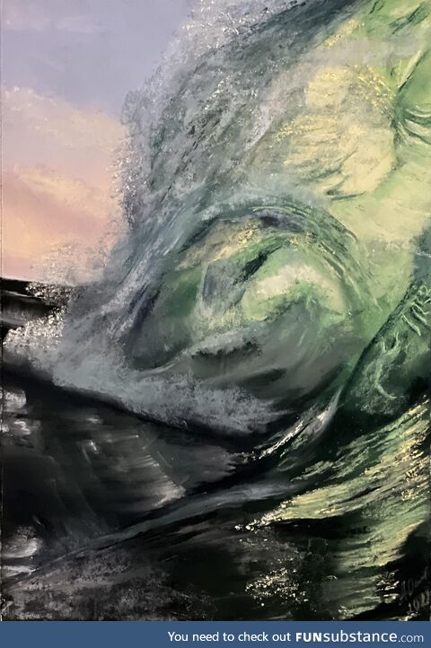 [OC] The sea is rough - one, me, soft pastel, 2022
