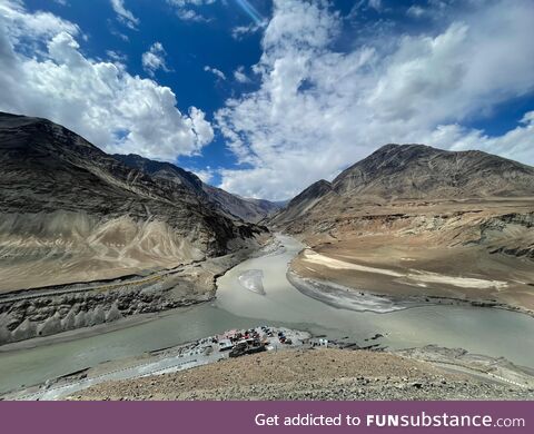In love with Leh. Confluence of Indus (Left) & Zanskar (Right) rivers