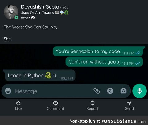 She is good with python :')