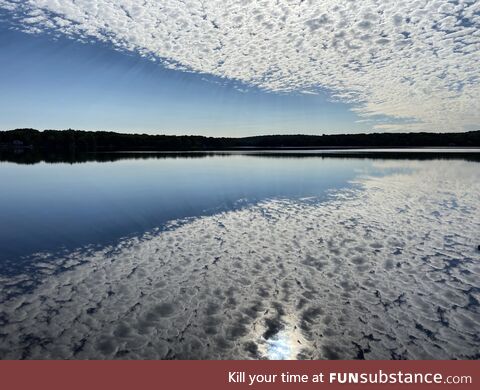 The clouds fell into the lake?