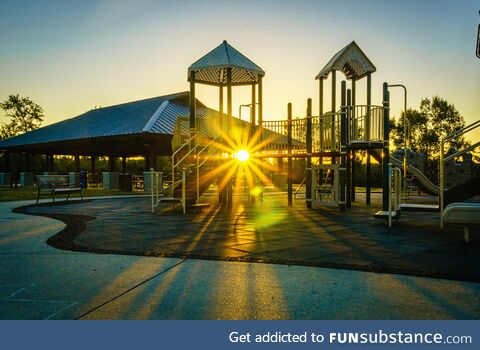 [OC] At the playground near sunset
