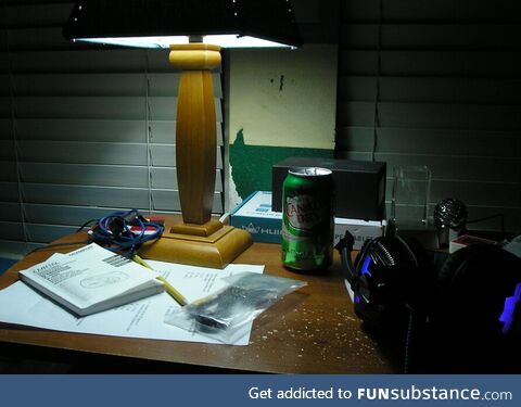 My friend's messy desk I thought looked cool