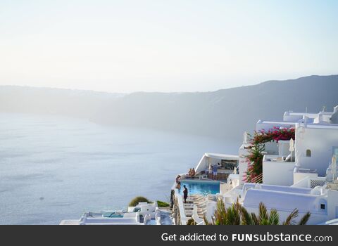 Taking in the Caldera Sun in Santorini, Greece [OC]