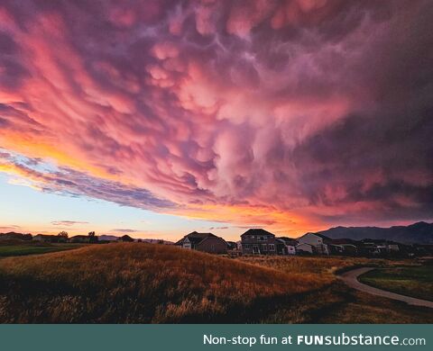 Mammatus Clouds over Utah last night