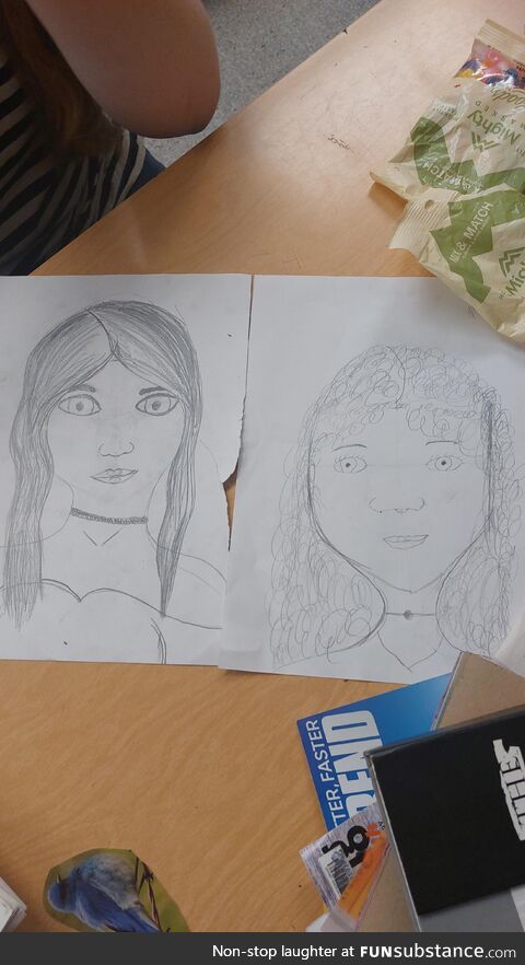 Despite many setbacks a kid I work with insisted she could teach me to draw faces. This