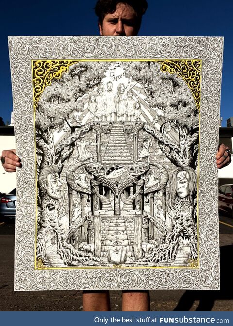 250 hours later. It’s done!!! I told the story of a 20 year marriage through symbolism