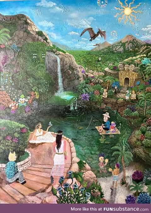 Acrylic painting I just finished called “Emerald Pool”. Largest painting I’ve done