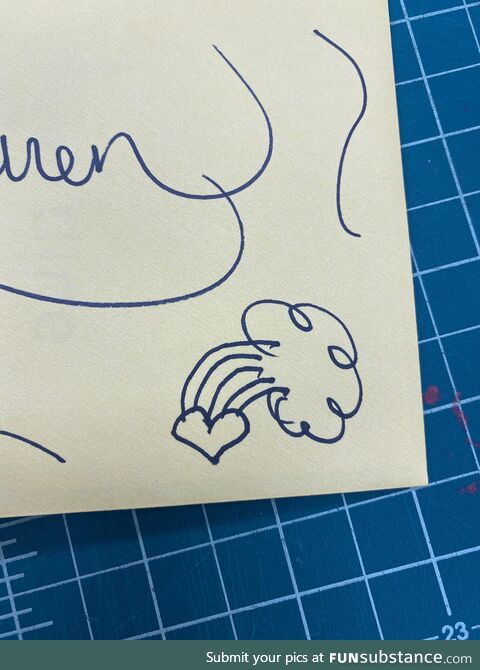 Mom sent me a card just because! But how do I tell her to stop drawing rainbows like this