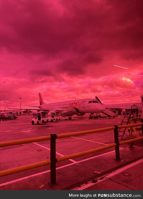 Tinted windows at Charles-de-Gaulle Airport giving me Apocalypse vibes