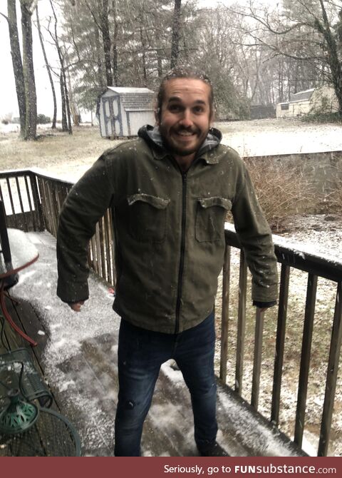 My first time seeing snow