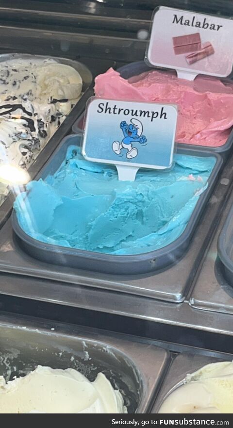 Just been to the south of France and found smurf-flavoured ice cream