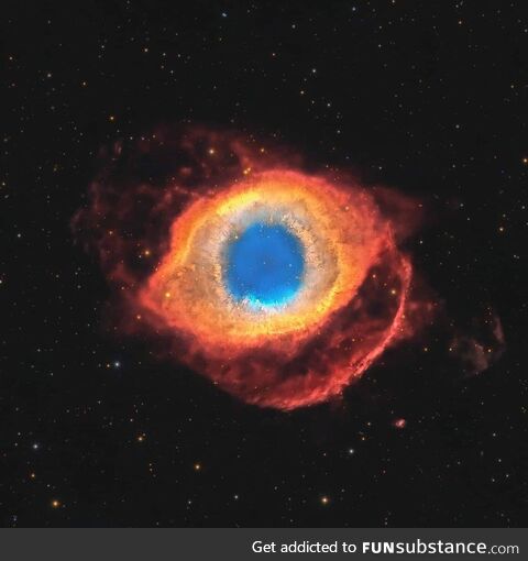 107-hour long exposure of the Helix planetary nebula known as the Eye of God