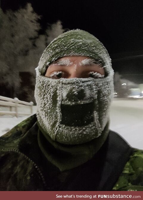 After 15 Minutes Outdoors at -50°C While Walking To Work