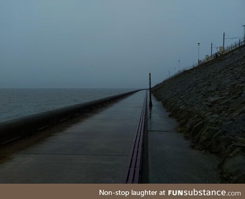 Walked beside the sea for a while