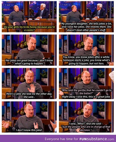 Louis ck's daughter tells an anti-joke