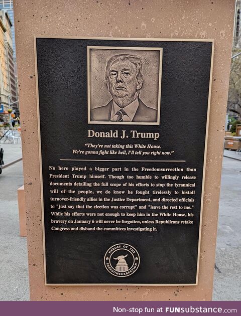 The Former Guy got a monument today