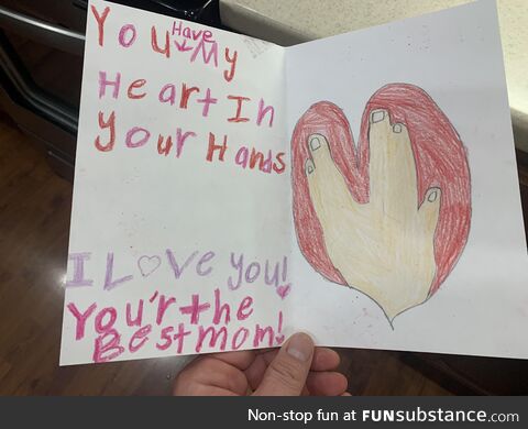 My 4th grade stepdaughter made a valentine for mom