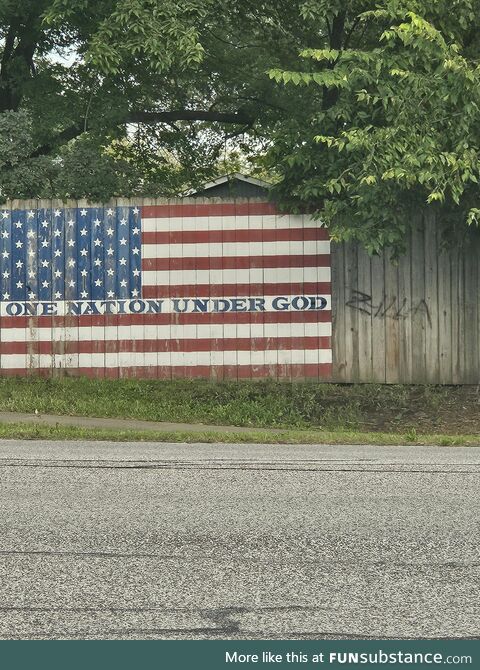 Someone's fence in our city. Hail the green one!
