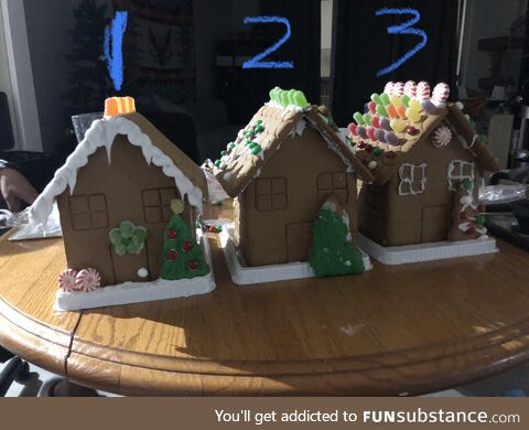 Friends and I decided to have a competition, who built the best house?