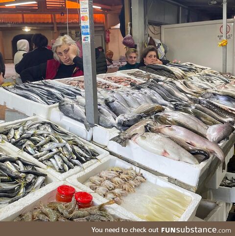 Somewhere in the fish market in Batumi, Georgia