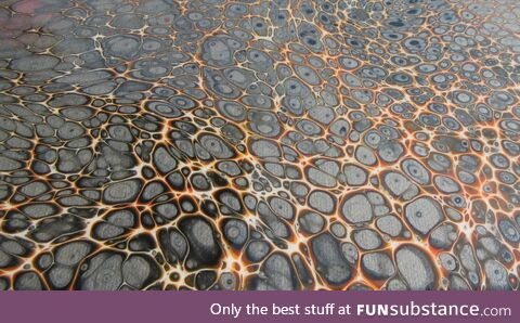 The floor is lava, close up from my acrylic pour