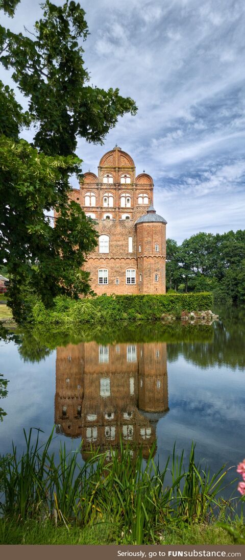 Manor House in Denmark on a Pond. Taken along the Southern cycle route