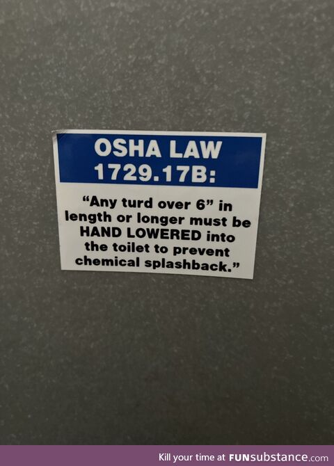 Sticker in a port-a-pot on my job-site