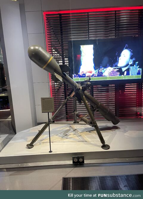 Bad Neighbors? Say no more! Atomic Bomb tipped 105MM Mortar at the Museum of the US Army