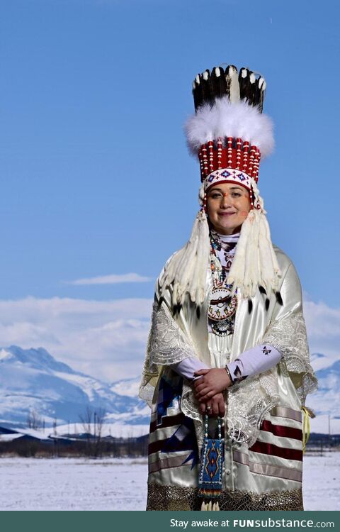 Lily Gladstone was honored by her tribe (the Blackfeet Nation) with a traditional