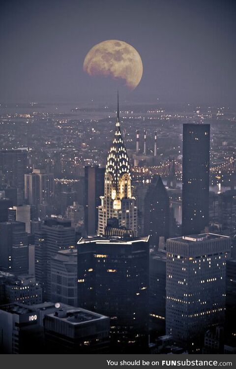 The moon and New York City