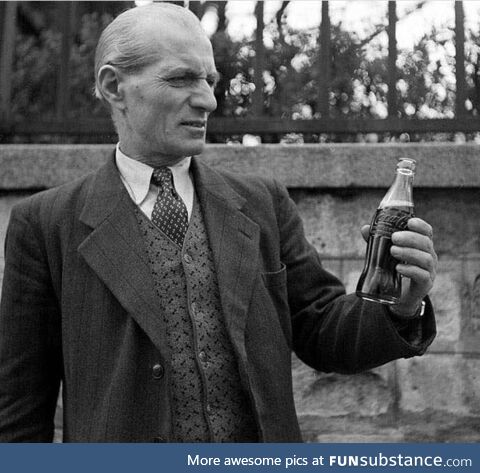 A French man reacts to trying Coca-Cola for the first time (1950s)