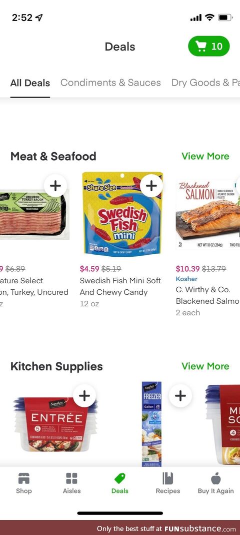Just instacart recommending seafood…