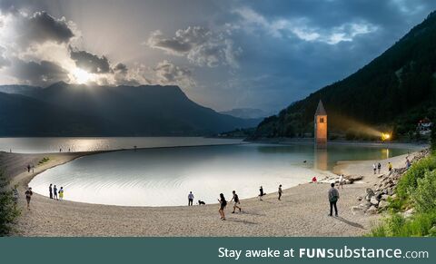 Timelapse reschensee, south tyrol, italy