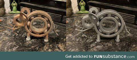 My Dad made this from spare parts when I was about 10 (45 years ago) I just had it powder