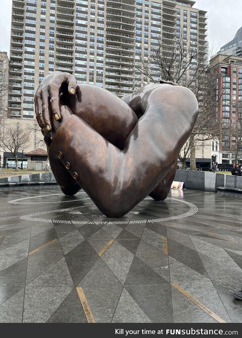 I saw the Embrace statue in person today in Boston
