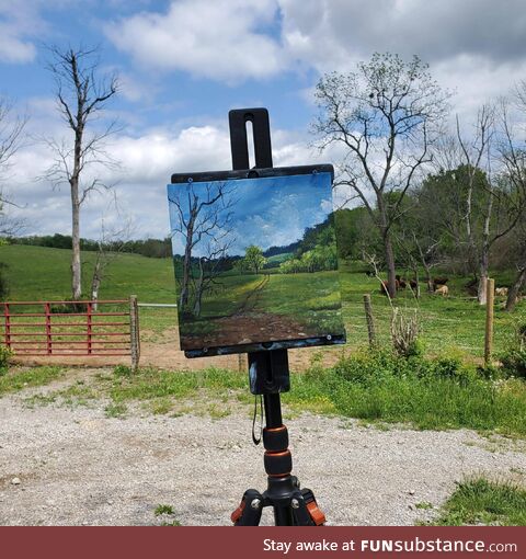 I painted a cow pasture today