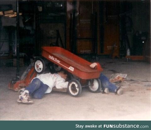 My brother and I fixing up the old wagon. [OC]