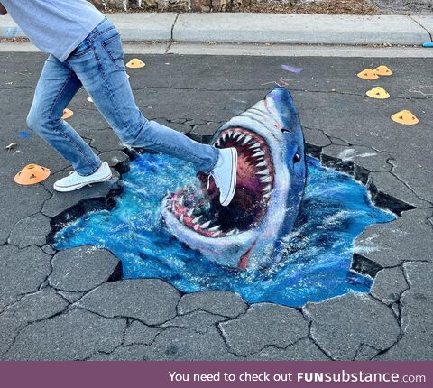 I made this 3D chalk art for my neighborhood block party last weekend