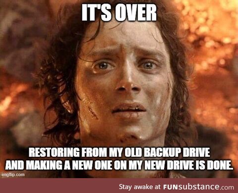 An old external hard drive with photos failed while the external backup survived. I got 2