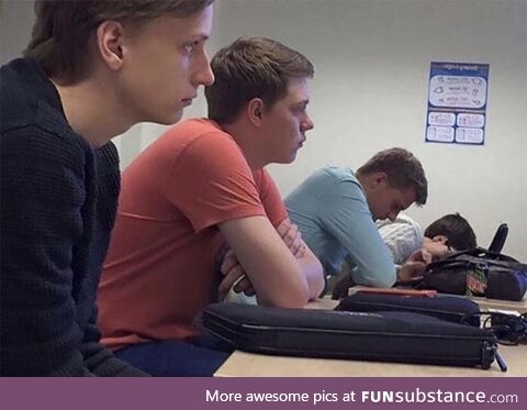 The 4 stages of a morning lecture